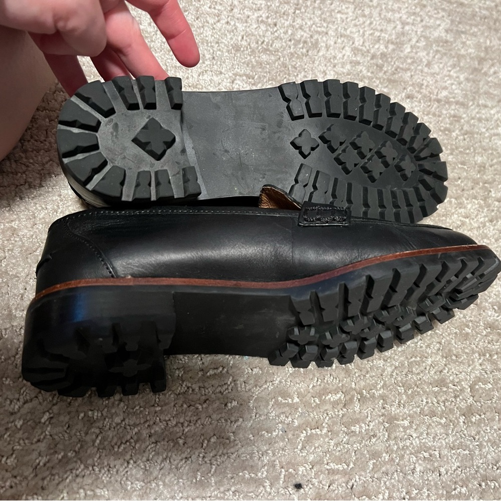 Madewell Corinn Lugsole Loafer - black leather size 6